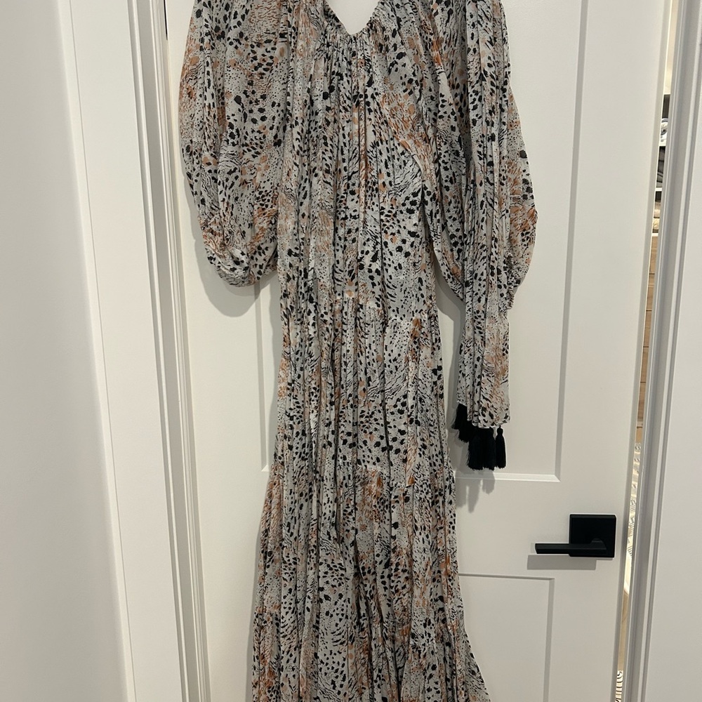 Erika Peña Off-Shoulder Leopard Maxi Dress size XS/S - Picture 4 of 7